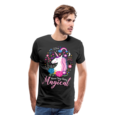 Unicorn Never Stop Being Magical Men's Premium T-Shirt (CK1519) - black