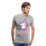 Unicorn Never Stop Being Magical Men's Premium T-Shirt (CK1519) - heather gray