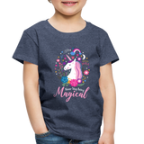 Unicorn Never Stop Being Magical Toddler Premium T-Shirt (CK1520) - heather blue