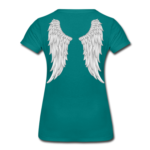 Angle Wings Women’s Premium T-Shirt - teal