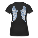 Angel Wings Blue and White Women’s Premium T-Shirt - black