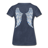 Angel Wings Blue and White Women’s Premium T-Shirt - heather blue