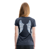 Angel Wings Blue and White Women’s Premium T-Shirt - heather blue
