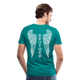 Brother Angel Wings Men's Premium T-Shirt - No Dates - teal