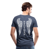 Brother Angel Wings Men's Premium T-Shirt - No Dates - heather blue