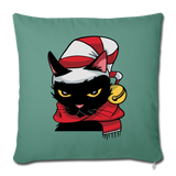 Angry Christmas Cat Throw Pillow Cover 18” x 18” (CK4302) Single Print - cypress green