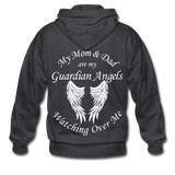 Mom and Dad Guardian Angel Gildan Heavy Blend Adult Zip Hoodie - deep heather