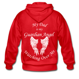 Dad Guardian Angel Gildan Heavy Blend Adult Zip Hoodie (CK3603) - red