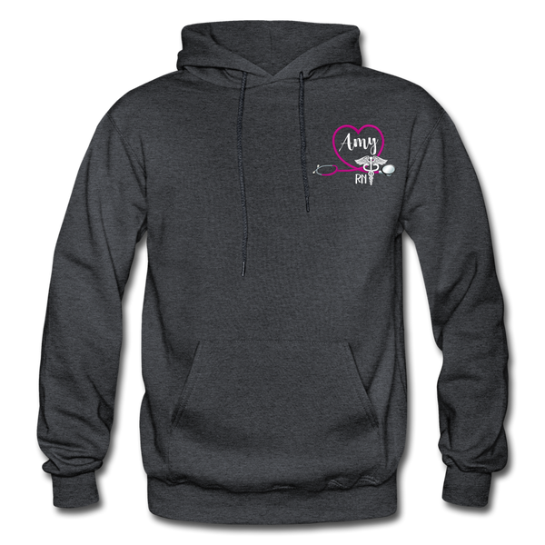 Amy RN Nurse Flag Gildan Heavy Blend Adult Hoodie - charcoal grey