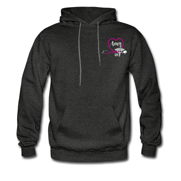 Amy RN Nurse Flag Men's Hoodie - charcoal grey