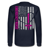 Julie Emergency Nurse Flag Men's Long Sleeve T-Shirt - navy