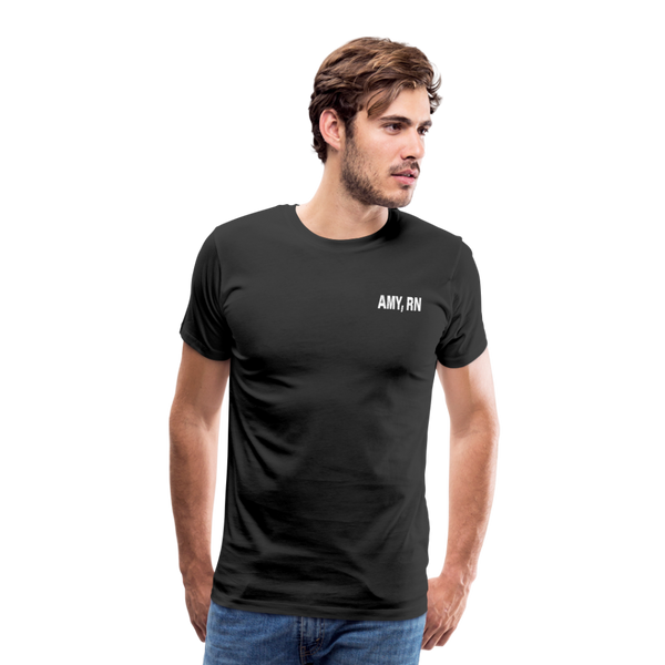 Amy RN Emergency Nurse Flag Men's Premium T-Shirt - black
