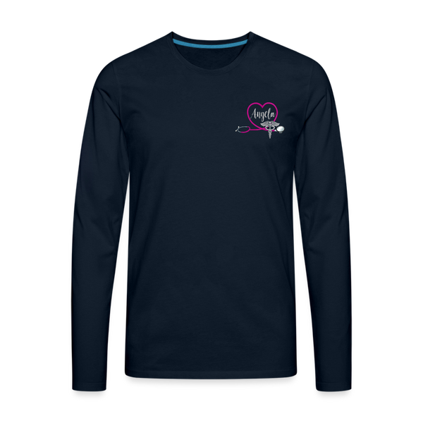 Angela Men's Premium Long Sleeve T-Shirt - deep navy