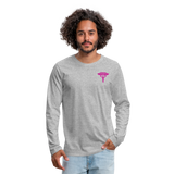 Nurse Flag Men's Premium Long Sleeve T-Shirt (CK1670) Updated+ - heather gray