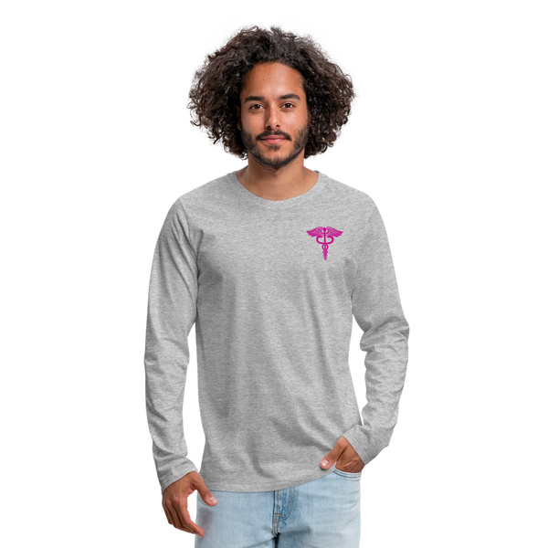 Nurse Flag Men's Premium Long Sleeve T-Shirt (CK1670) Updated+ - heather gray