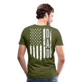 Dad American Flag Men's Premium T-Shirt (CK1903) - olive green