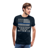 Blessed are the Peacemakers Matthew 5:9 Men's Premium T-Shirt (CK1843) - deep navy