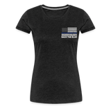 My Favorite Police Officer Calls Me Mom Women’s Premium T-Shirt (CK4138) Front and Back - charcoal grey