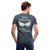 3676186949  Son Amazing Angel Men's Premium T-Shirt (CK1480) - heather navy