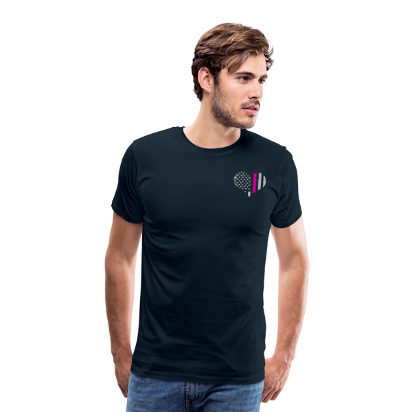 Nurse Flag - Heart Flag Front Men's Premium T-Shirt (CK1818) Updated - deep navy