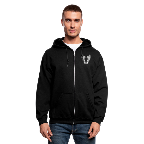Dad Guardian Angel Gildan Heavy Blend Adult Zip Hoodie (CK3603) - black