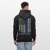 3857077823 Police Flag Gildan Heavy Blend Adult Hoodie - charcoal grey