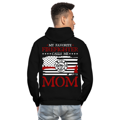 My Favorite Firefighter Calls Me Mom Gildan Heavy Blend Adult Hoodie (CK3702) - black