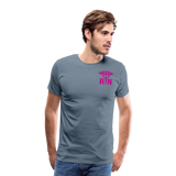 Emergency Room Nurse Flag Men's Premium T-Shirt (CK1836) Updated - steel blue