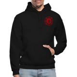 3725887549 Firefighter Flag Gildan Heavy Blend Adult Hoodie - black