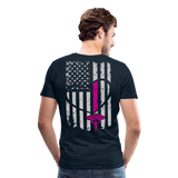 Nurse Flag - Heart Flag Front Men's Premium T-Shirt (CK1818) Updated - deep navy