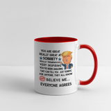 Trump Sobriety Contrast Coffee Mug - white/red