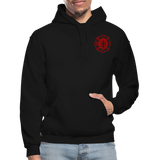 3496980401 Firefighter Flag Gildan Heavy Blend Adult Hoodie - black