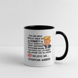 Trump Sobriety Contrast Coffee Mug - white/black
