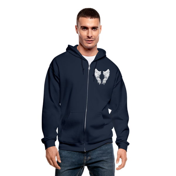 Grandma Guardian Angel Gildan Heavy Blend Adult Zip Hoodie  (CK3605) - navy