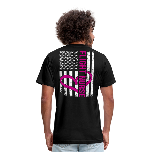 Flight Nurse Flag    Unisex Jersey T-Shirt by Bella + Canvas - black