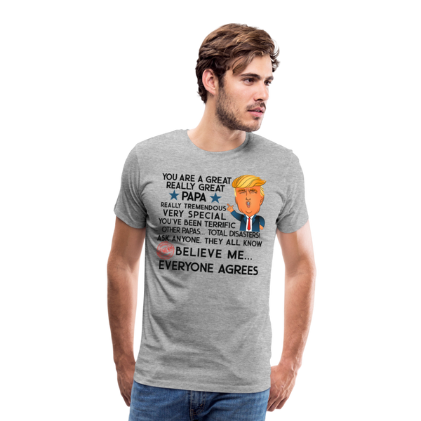 Papa Trump Men's Premium T-Shirt (CK1869) - heather gray