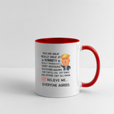 Trump Sobriety Contrast Coffee Mug - white/red