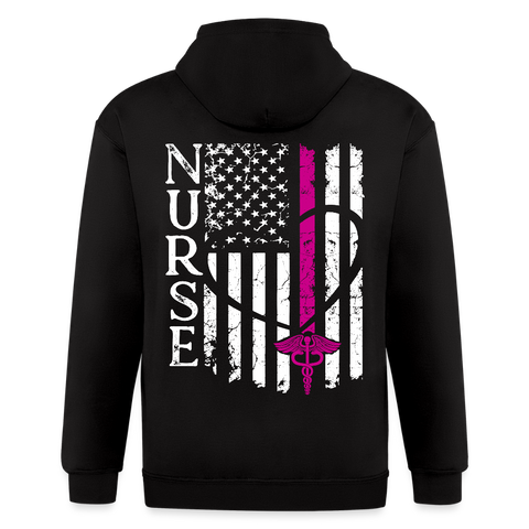 3753441709 Men's Zip Hoodie - black