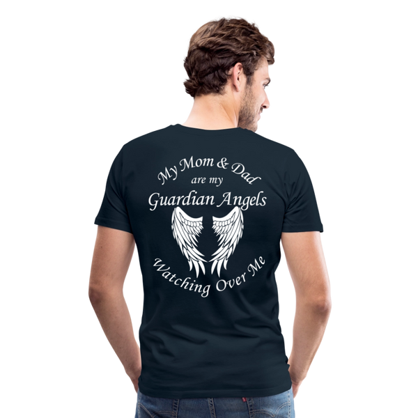 Mom and Dad Guardian Angel Men's Premium T-Shirt (CK3581) - deep navy