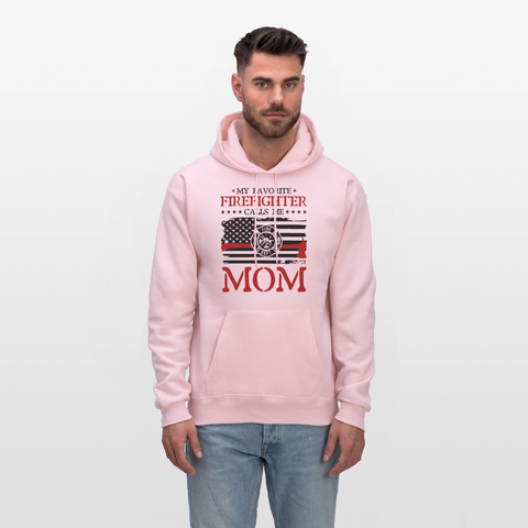 My Favorite Firefighter Calls Me Mom Men's Hoodie  - CK3702 - pale pink