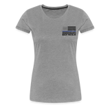 My Favorite Police Officer Calls Me Mom Women’s Premium T-Shirt (CK4138) Female officer - heather gray