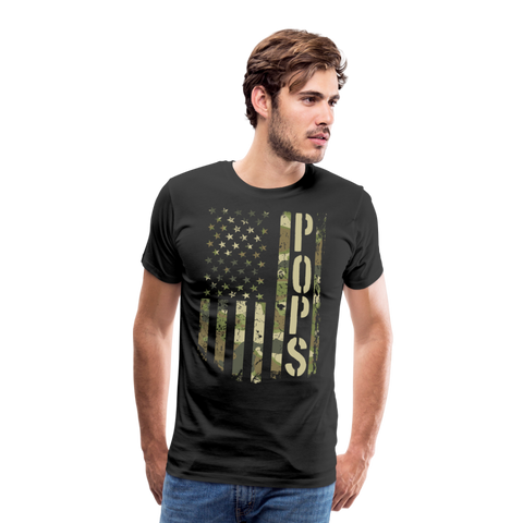 Pops Camo American Flag Men's Premium T-Shirt - black