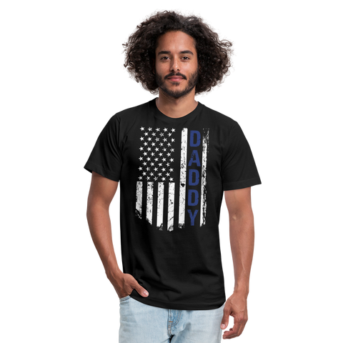 Daddy American Flag Unisex Jersey T-Shirt by Bella + Canvas - CK1087 - black