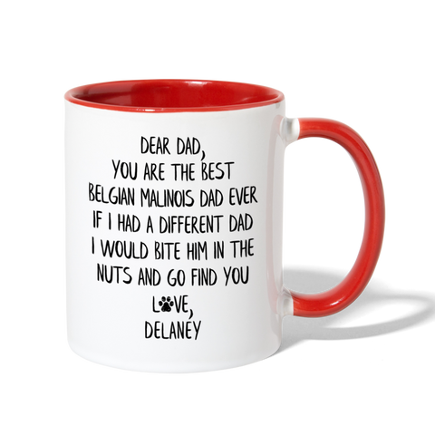 Delaney Contrast Coffee Mug - white/red