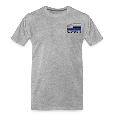Favorite Police Officer Calls Me Dad Back The Blue Men’s Premium Organic T-Shirt (CK3706) - heather gray