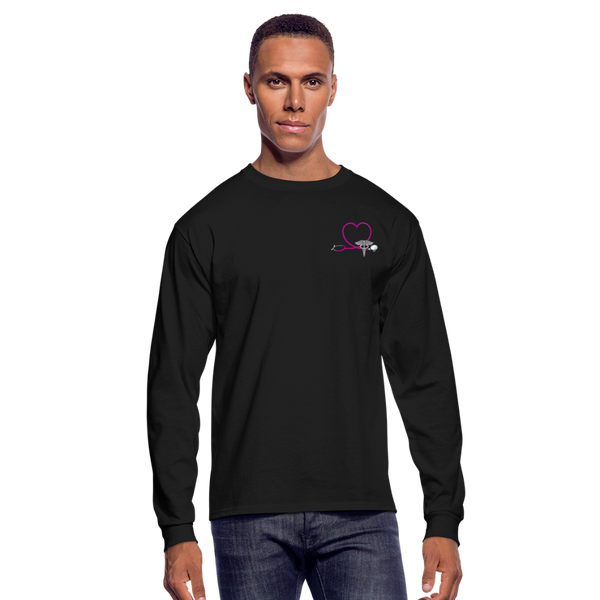 Emergency Nurse Flag - Stethoscope Heart Men's Long Sleeve T-Shirt - black