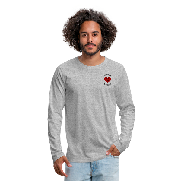 ER Nurse Flag Men's Premium Long Sleeve T-Shirt (CK6101) - heather gray