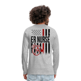 ER Nurse Flag Men's Premium Long Sleeve T-Shirt (CK6101) - heather gray