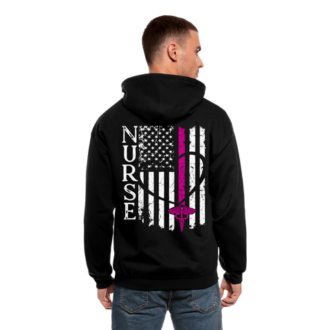 RN Nurse Flag Men's Zip Hoodie - black