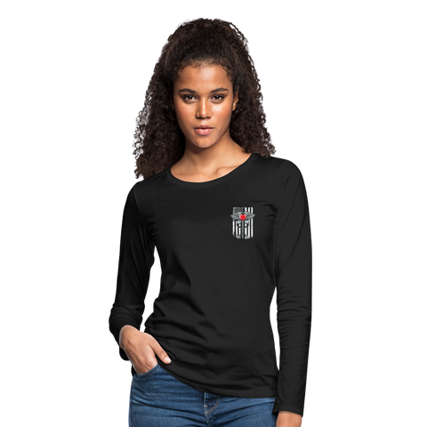 Nurse Flag Women's Premium Long Sleeve T-Shirt (CK1821) - black